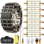 AutoChoice 6 Packs Car Snow Chains Emergency Anti Slip Tire Chains with Thickened Manganese Steel for Truck SUV in Snow, Ice, Sand and Mud(Tire Width 235-285mm)
