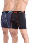 TRYB Mens Compression Shorts Performance Underwear Spandex Running Workout Athletic Quick Dry Tights Boxer Brief Trunk Pack of 2