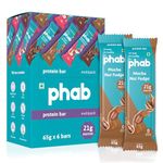 Phab Mocha Nut Fudge 21G Protein Bars (Pack Of 6), Pea Protein Isolate, High Fiber, No Preservatives, 100% Veg, No Added Sugar Gluten-Free Protein Bar For Energy, Fitness & Immunity-390Gram