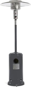 REALGLOW Umbrella Gas Patio Outdoor Heater - Heat Adjustable 13KW - Easy Ignition, Safety Tip-Over Switch - 27mm Regulator, Grey