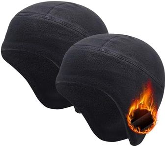 Skull Caps for Men Women 2 Pack Soft Lightweight Helmet Liner Bike Biking Hat Winter Cycling Gear Black