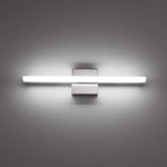 Combuh LED Bathroom Vanity Light Bar 16 Inch Over Mirror Lighting Fixture 9W IP44 Wall Sconce Indoor Modern Cool White 6000K Chrome