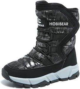 Boys Snow Boots Outdoor Waterproof Winter Kids Shoes Little Kid 3, Black