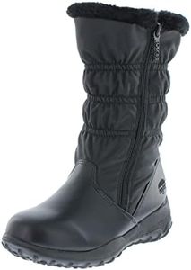 totes Women's Snow Boots with Zipper Madina Winter Built for Comfort, Available in Medium and Wide Width and Calf, Black, 10