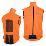 SIKMA Men’s Cycling Gilet Lightweight Wind Stopper Sleeveless Vest Reflective Running Cycling jersey with pockets and net Shower Proof Vest Clothing (XX-Large, Orange)