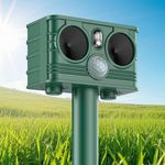 Ultrasonic Cat Repellent for Gardens UK: Postuvix Solar Powered Fox Deterrent with Motion Sensor, Waterproof & Weatherproof Outdoor Animal Repeller for Yard, Farm, Lawn, and Patio