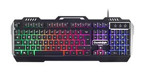 Cosmic Byte CB-GK-05 Titan Wired Gaming Keyboard with Aluminum Body, Rainbow Backlit Keycaps, Braided Cable (Black)