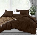 Utopia Bedding Duvet Cover King Size Set - 1 Duvet Cover with 2 Pillow Shams - 3 Pieces Comforter Cover with Zipper Closure - Ultra Soft Brushed Microfiber, 104 X 90 Inches (King, Brown)