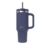 Contigo Streeterville Tumbler, 40 oz (1.18 L), Insulated Stainless Steel Water Bottle with Straw and Leak-Proof Lid, Indigo Powder