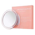 10X Magnifying Mirror (6 inches Round) - with 3 Mounting Suction Cups Used for Precise Makeup Application - Eyebrows/Tweezing - Blackhead/Blemish Removal - Bathroom/Travel Makeup Mirror (Rose Gold)