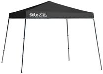 Quik Shade 11' x 11' Solo Steel Instant Canopy – 72 sq. ft. Portable Outdoor Pop-Up Shade with UV Protection, Water Resistance, and Rolling Storage Bag, Black