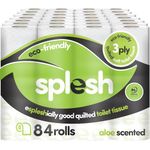 Splesh by Cusheen 3-ply Toilet Roll - Aloe Vera Fragrance 84 Pack Soft, Quilted Bulk Toilet Rolls, Toilet Tissue and Loo Rolls – Eco-Friendly Toilet Paper Sustainably Crafted in The UK