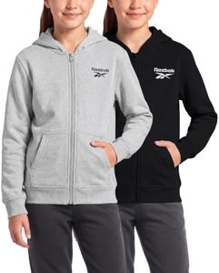 Reebok 2 Pack Girls Fleece Zip Up Hoodie Jacket Sweatshirt Kids Teen School