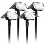 Solar Spotlights Outdoor 4 Pack, 86 LED/3 Color Lighting Solar Lights with Optical Lenses, IP67 Waterproof Outdoor Solar Lights, Auto ON/Off Solar Lights Outdoor for Yard, Garden, Lawn