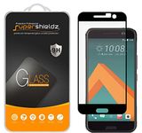 HTC 10 Tempered Glass Screen Protector, [Full Screen Coverage] Supershieldz Anti-Scratch, Anti-Fingerprint, Bubble Free (Black)