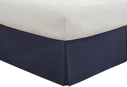 Fresh Ideas Tailored Poplin Bedskirt 14-Inch Drop Full, Navy