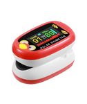 Yohcuro Paediatric Oximeter for Infants & Kids, Fingertip Pulse Oximeter for Small Fingers, Blood Oxygen Saturation, Pulse Rate Monitor, Cute Cartoon Design, USB-C Charging (Red)