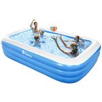 Duerer Inflatable Swimming Pools, Inflatable Pools, 118"x72"x22" Full-Sized Family Blow up Pool for Kids Toddlers Adults, Lounge Inflatable Pool for Backyard Garden Outdoor
