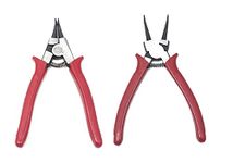 GSK Cut® 7 inch Snap Ring Pliers Circlip Pliers, Straight Nose Internal & Bent Nose External Pliers for Ring Remover Retaining (Pack of 2)