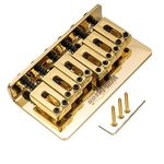 Wilkinson WOF01 52.5mm(2-1/16 inch) Hardtail Fixed Bridge for Squier/Mexico Fender Strat Electric Guitar, Gold