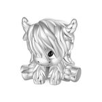 GNOCE Scottish Highland Cow Charm Sterling Silver Charm Bead for Women Girls Wife Daughter Jewelry Gift