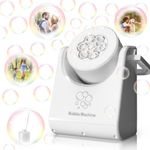 Bubble Machine, Portable Automatic Bubble Machine for Kids, Parties, 18000+ Bubbles Per Minute Bubble Blower, Bubble Maker Toys Gifts for Kids, Outdoor, Party & Wedding - White