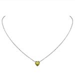 Suplight 925 Sterling Silver August Birthstone Necklace Women Small Simple Heart Necklace