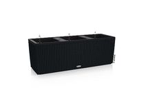 Lechuza 15002 Trio Cottage 30 Self-Watering Planter for Indoor and Outdoor Use, 39" x 13" x 13", Graphite Black, Wicker Finish