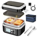 Yofidra Cordless Electric Heated Lunch Box, 1.5L Self Heating Lunch Box Food Warmer for Office, Picnic, Car, Outdoor Use, Black