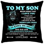 Arni_arts MG103 Dad to Son - Never Forget I Love You - Pillow Case (Blue)