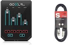 TC Helicon GoXLR MINI Online Broadcast Mixer with USB/Audio Interface and Midas Preamp, PC Compatible Only & Stagg 3m XLR to XLR Plug Microphone Cable
