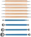 Worison 9 Piece Ball and Wooden Dotting Tool Set Embossing Stylus for Clay Pottery Ceramic Nail Art and Polymer Clay