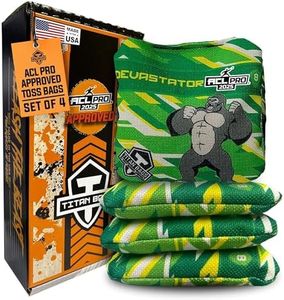 Titan Bags Devastator Cornhole Bags - 6" x 6" ACL PRO Approved Cornhole Bean Bags for Tournaments - Durable Professional Cornhole Bags Ideal for Indoor/Outdoor Toss Sports & Games (4 Pack)