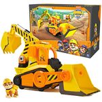 Rubble & Crew, Bark Yard Deluxe Bulldozer Construction Truck Toy with Lights, Sounds & Rubble Action Figure, Kids Toys for Boys & Girls Ages 3+