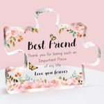 Inspirational Gifts for Women, Friendship Gifts Acrylic Heart Friendship Gift Long Distance Relationship Gifts for Best Friend Gift Bestie (Pink)