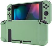 eXtremeRate PlayVital Back Cover for Nintendo Switch Console, NS Joycon Handheld Controller Separable Protector Hard Shell, Customized Dockable Protective Case for Nintendo Switch - Matcha Green