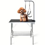 SHELANDY Stainless Steel pet Dog Grooming talbe with arm and Two Loops (Small 80 * 50cm)