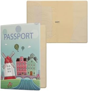 kwmobile Custodia per Passaporto - Porta Passaporto con Chiusura di Sicurezza ad Elastico - Protezione per Documenti - rosa/bianco/verde chiaro