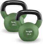 Yes4All Neoprene Coated & Kettlebell Sets - Hand Weights for Home Gym & Dumbbell Weight Set training 25lbs - Pair