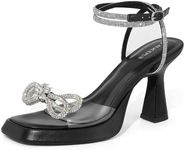 ALICEPUB Black Platform Heels Clear