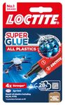 Loctite Super Glue All Plastics, Ideal for Bonding All Plastics, Fast and Strong Adhesive, 4ml+2g