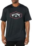 Billabong Rash Guard for Men Big and Tall – Mens Big and Tall Swim Shirt, Short Sleeve Black, 6X