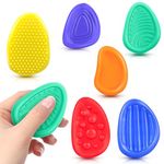 Fidget Toys Sensory Stone for Kids: 6 Pack Textured Soft Worry Stone for Autism Kids Travel Toy for ADHD Teens Calm Down Quiet Anxiety Fidgets for Classroom Christmas Stocking Stuffer Gift for Kids