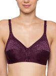 Triumph International Women's Non Padded | Wireless | Claudette 40E Deep Burgundy | Polyamide Full-Coverage Bra | Pack of 1