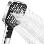 VEHHE Shower Head (NOT for Electric Showers), 7 Spray Modes Shower Heads, Large Universal Shower Head with Non-Clogging Silicone Nozzles, Single Handheld Adjustable Square Shower Head for Home,Gym