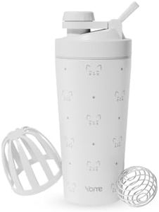 YOME 24oz Serene Cat Grey Stainless Steel Shaker Bottle – Double Wall Leakproof Protein Shaker Cup with Removable mixing grate & Ball, BPA-Free Metal Blender for Protein Shakes – Perfect for Gym