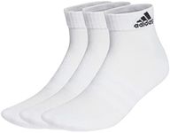 adidas Unisex Cushioned Sportswear 3 Pairs Ankle Socks, White/Black, S