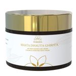 Svarasya Shata Dhauta Ghrita - Natural Desi Ghee Skin Moisturizer and Night cream (100 Times Washed Ghee) | Even skin glow, nourishing, moisturising and Anti aging ayurveda cream - 50 Gms