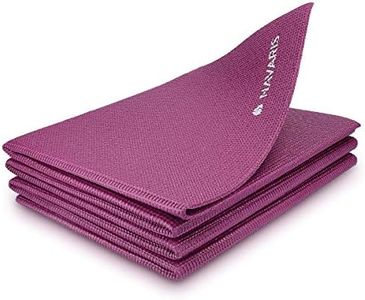 Navaris Foldable Yoga Mat for Travel - 4mm Thick Exercise Mat for Yoga, Pilates, Workout, Gym, Fitness - Non-Slip Folding Portable Outdoor Camping Mat
