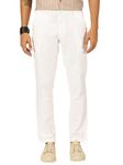 Thomas Scott Men's Linen Blend Straight Fit Chino Pants (White, 38)